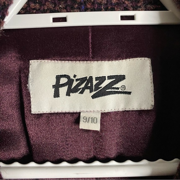 Pizazz Women’s Purple Tweed Wool Longline Coat - Picture 5 of 9